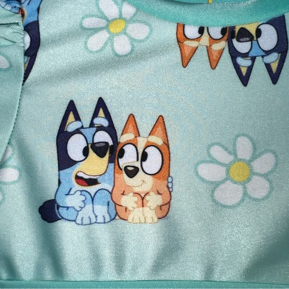 Bluey Toddler Girls Swimsuit |  2T  | Two-Piece Rash Guard Set